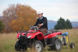 Otago/Southland's Pete Gardyne takes a pasture reading during the Technical Day of The National Bank Young Farmer Contest.